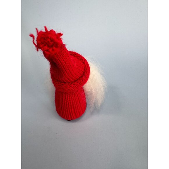 Swallings Sweden Wood Christmas Gnome With Red Knit Hat & White Beard 3" Tall - Picture 4 of 6